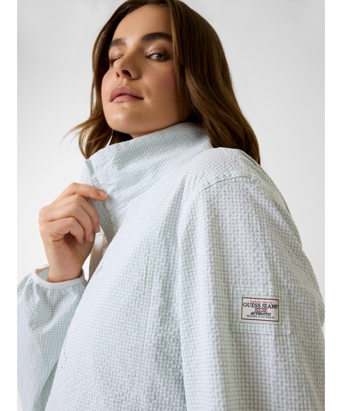 GUESS JEANS（ゲスジーンズ）の「GUESS JEANS Packable Jacket ジャケット（ブルゾン・レディース・ホワイト×ブラック/ライトブルー・MEDIUM/X-SMALL/SMALL）」の8枚目の写真