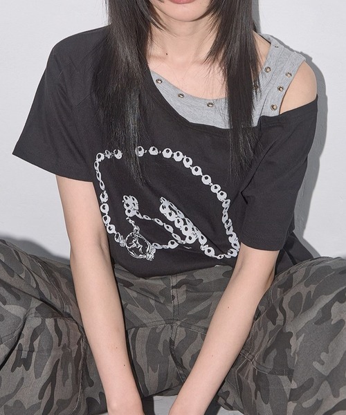 FANCY CLUB(ファンシークラブ)の「FANCY CLUB/ROSARYレイヤードT(Tシャツ/カットソー・レディース・ブラック・FREE)」の7枚目の写真