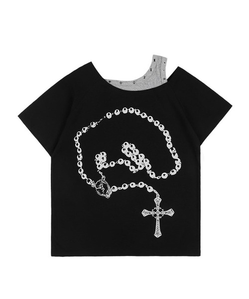 FANCY CLUB(ファンシークラブ)の「FANCY CLUB/ROSARYレイヤードT(Tシャツ/カットソー・レディース・ブラック・FREE)」の9枚目の写真