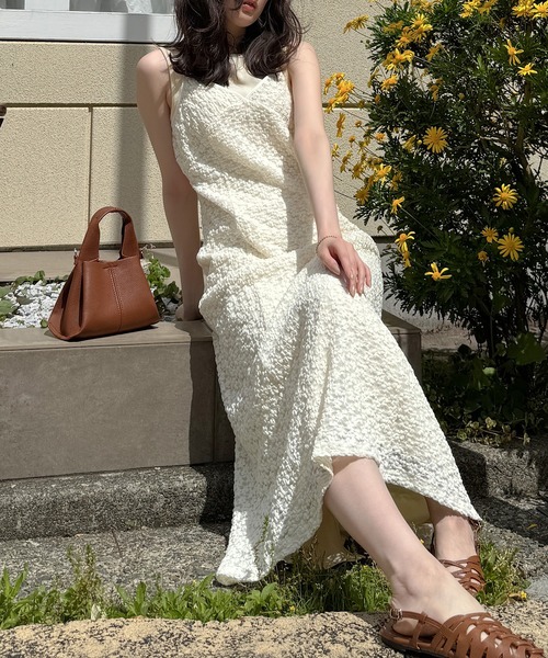 junoah(ジュノア)の「カットレースキャミワンピース+リブワンピースセット(ワンピース・レディース・ブラック/アイボリー・SMALL/MEDIUM/LARGE)」の6枚目の写真