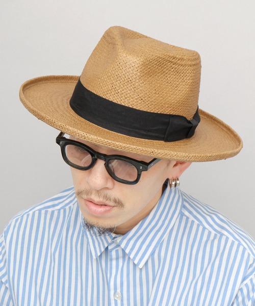 ReqHatter（レックハッター）の「ブリムアップ フラット ロングブリム ペーパー 中折れハット つば広ハット（ハット・メンズ・ブラック/ベージュ/キャメル・FREE）」の9枚目の写真