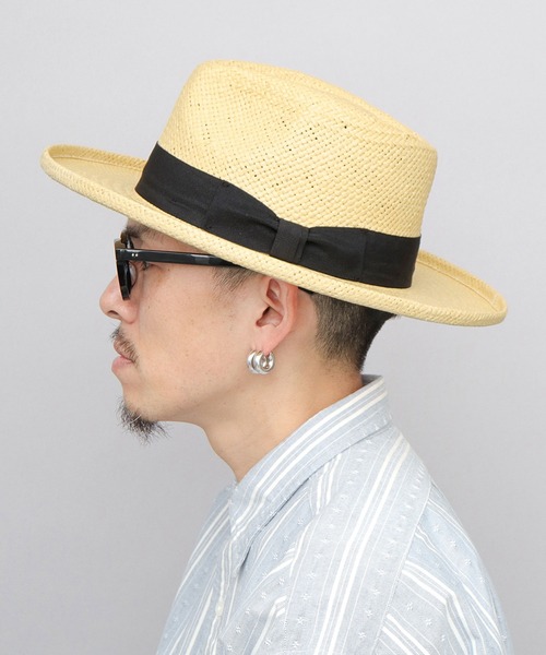 ReqHatter（レックハッター）の「ブリムアップ フラット ロングブリム ペーパー 中折れハット つば広ハット（ハット・メンズ・ブラック/ベージュ/キャメル・FREE）」の13枚目の写真