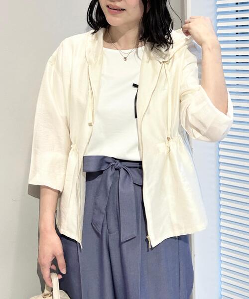 couture brooch(クチュールブローチ)の「【洗える】愛されシアーマンパ(ブルゾン・レディース・アイボリー/ブラック/ライトグレー/キャメル・36/38/40/42)」の20枚目の写真