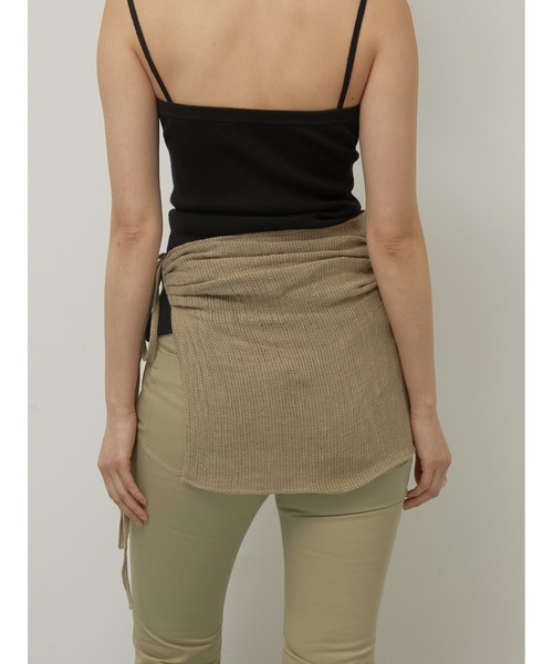 LA PEAU DE GEM（ラポドゥジェム）の「【LA PEAU DE GEM】cotton linen dry mesh apron skirt/コットンリネンドライメッシュエプロンスカート（スカート・レディース・ブラック/ベージュ・FREE）」の9枚目の写真