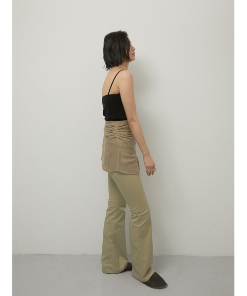 LA PEAU DE GEM（ラポドゥジェム）の「【LA PEAU DE GEM】cotton linen dry mesh apron skirt/コットンリネンドライメッシュエプロンスカート（スカート・レディース・ブラック/ベージュ・FREE）」の10枚目の写真