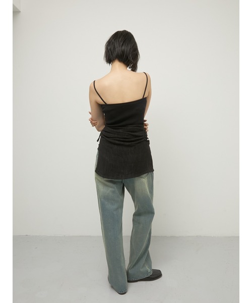 LA PEAU DE GEM（ラポドゥジェム）の「【LA PEAU DE GEM】cotton linen dry mesh apron skirt/コットンリネンドライメッシュエプロンスカート（スカート・レディース・ブラック/ベージュ・FREE）」の19枚目の写真