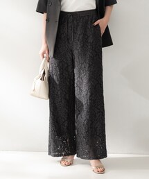 UNTITLED | 【ウエストゴム/華やか】フラワーレースワイドパンツ(その他パンツ)