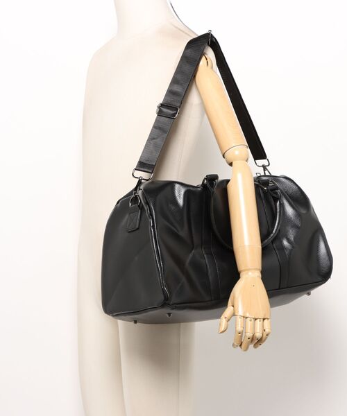 Fun & Daily(ファンアンドデイリー)の「Travel & Training PU Leather Bag(ボストンバッグ・メンズ・ブラウン/ブラック・FREE)」の14枚目の写真