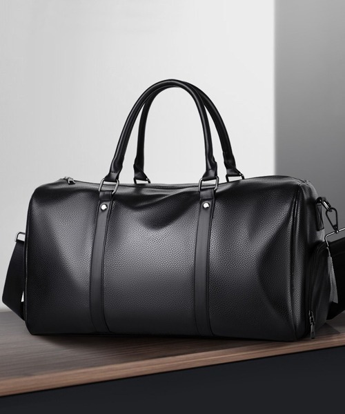 Fun & Daily(ファンアンドデイリー)の「Travel & Training PU Leather Bag(ボストンバッグ・メンズ・ブラウン/ブラック・FREE)」の4枚目の写真