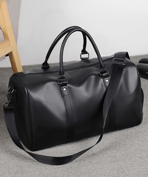 Fun & Daily(ファンアンドデイリー)の「Travel & Training PU Leather Bag(ボストンバッグ・メンズ・ブラウン/ブラック・FREE)」の5枚目の写真
