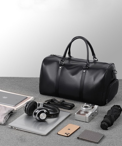 Fun & Daily(ファンアンドデイリー)の「Travel & Training PU Leather Bag(ボストンバッグ・メンズ・ブラウン/ブラック・FREE)」の8枚目の写真