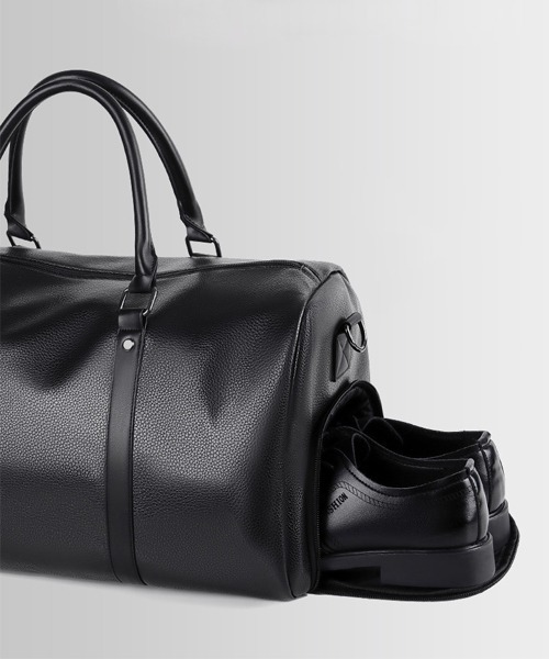 Fun & Daily(ファンアンドデイリー)の「Travel & Training PU Leather Bag(ボストンバッグ・メンズ・ブラウン/ブラック・FREE)」の9枚目の写真