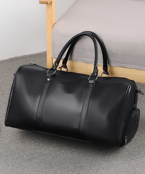 Fun & Daily(ファンアンドデイリー)の「Travel & Training PU Leather Bag(ボストンバッグ・メンズ・ブラウン/ブラック・FREE)」の6枚目の写真