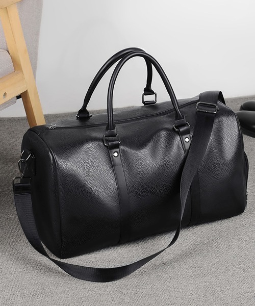 Fun & Daily(ファンアンドデイリー)の「Travel & Training PU Leather Bag(ボストンバッグ・メンズ・ブラウン/ブラック・FREE)」の7枚目の写真