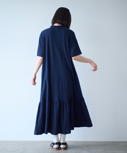 bulle de savon（ビュルデサボン）の「△DEPEND天竺 polo ワンピース（ワンピース・レディース・ネイビー/セージグリーン・FREE）」の16枚目の写真