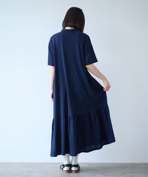 bulle de savon（ビュルデサボン）の「△DEPEND天竺 polo ワンピース（ワンピース・レディース・ネイビー/セージグリーン・FREE）」の17枚目の写真