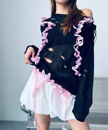 Y2K SYNAPSE FACTORY（ワイツーケー シナプスファクトリー）の「【SYNOVA】リメイクライトニット（Tシャツ/カットソー）」