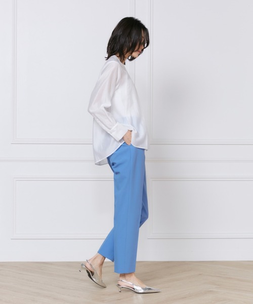 INED（イネド）の「《大きいサイズ》美脚テーパードパンツ（その他パンツ・レディース・チェック/ブラック/オフホワイト/ベージュ・13号/15号）」の6枚目の写真