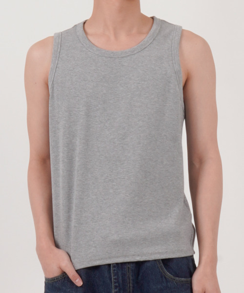 BUTTON SEOUL(ボタンソウル)の「エッセンシャルリップスリーブレス(グレー)(Tシャツ/カットソー・メンズ・その他・X-LARGE/LARGE/MEDIUM)」の4枚目の写真