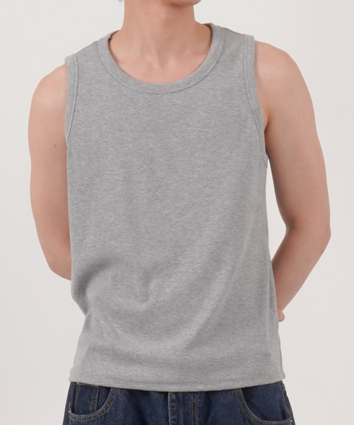 BUTTON SEOUL(ボタンソウル)の「エッセンシャルリップスリーブレス(グレー)(Tシャツ/カットソー・メンズ・その他・X-LARGE/LARGE/MEDIUM)」の2枚目の写真