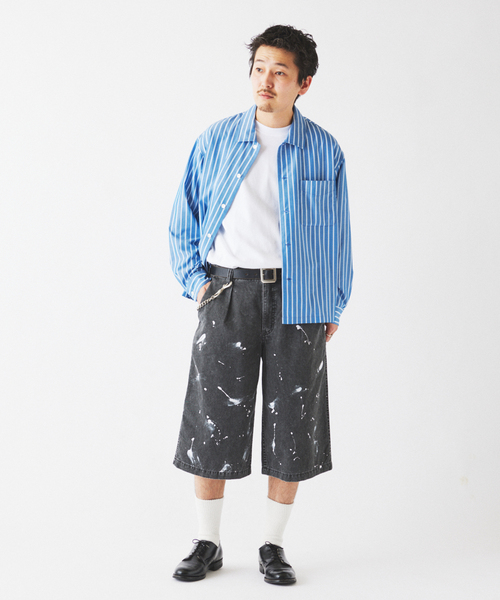 JOURNAL STANDARD relume(ジャーナルスタンダード レリューム)の「ワイドカット フェードチノ 3/4ショーツ(その他パンツ・メンズ・カーキ/ライトグレー/ブラックミックス・MEDIUM/LARGE)」の21枚目の写真