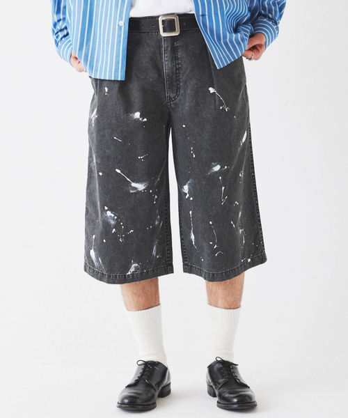 JOURNAL STANDARD relume(ジャーナルスタンダード レリューム)の「ワイドカット フェードチノ 3/4ショーツ(その他パンツ・メンズ・カーキ/ライトグレー/ブラックミックス・MEDIUM/LARGE)」の4枚目の写真