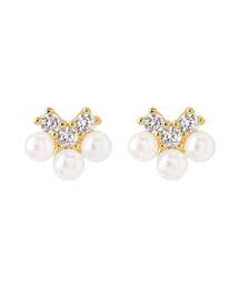 パール×ビジューピアス