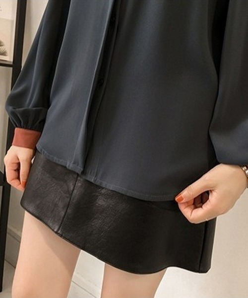 BACKYARD FAMILY(バックヤードファミリー)の「バルーンスリーブ ブラウス(シャツ/ブラウス・レディース・ホワイト/ネイビー・M/L/XL)」の12枚目の写真