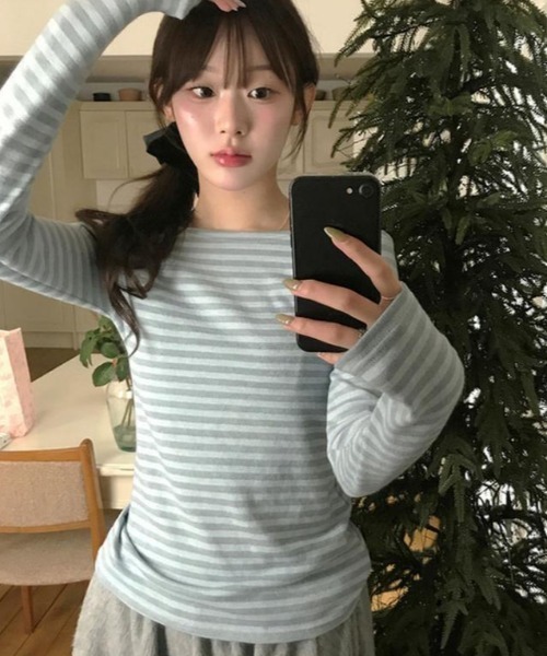 semplice(センプリチェ)の「カットソー【韓国ファッション】(Tシャツ/カットソー・レディース・ブルー・F)」の3枚目の写真