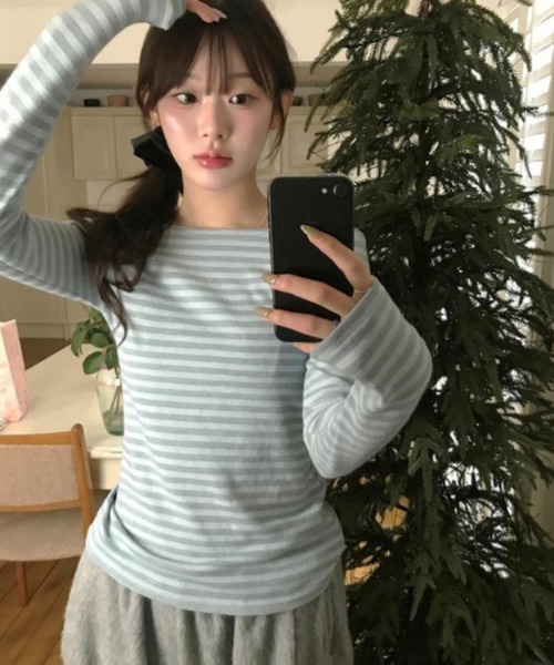 semplice(センプリチェ)の「カットソー【韓国ファッション】(Tシャツ/カットソー・レディース・ブルー・F)」の7枚目の写真