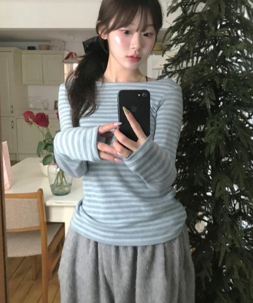 semplice(センプリチェ)の「カットソー【韓国ファッション】(Tシャツ/カットソー・レディース・ブルー・F)」の8枚目の写真