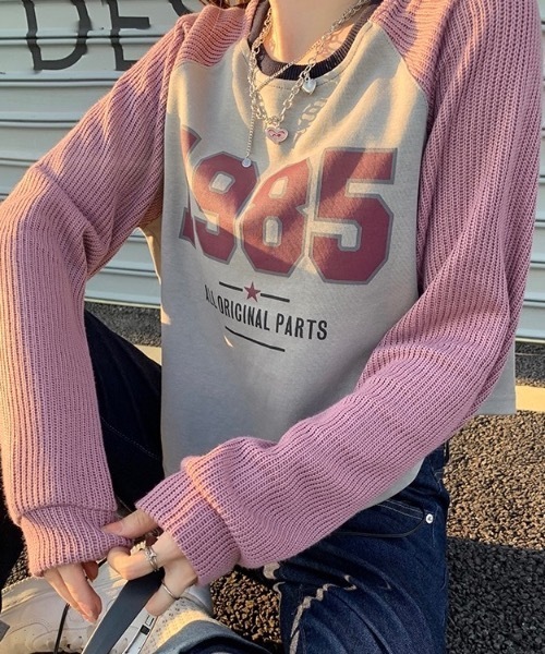 Alvia(アルビア)の「ドッキング 配色Tシャツ(Tシャツ/カットソー・レディース・ピンク/ブラウン・M)」の7枚目の写真