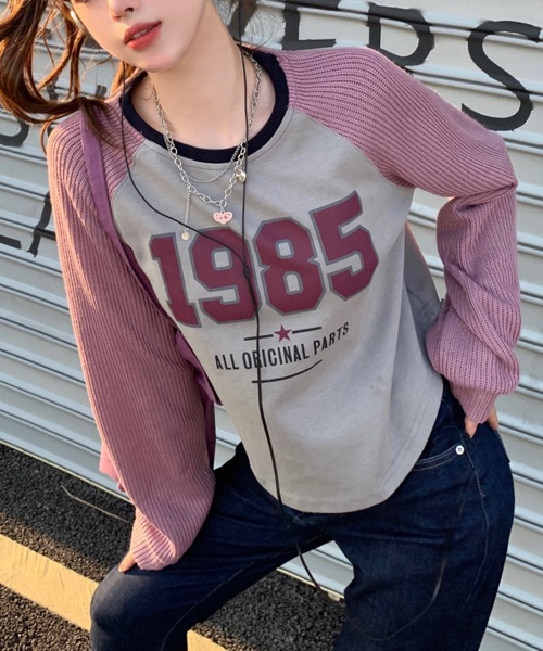 Alvia(アルビア)の「ドッキング 配色Tシャツ(Tシャツ/カットソー・レディース・ピンク/ブラウン・M)」の10枚目の写真