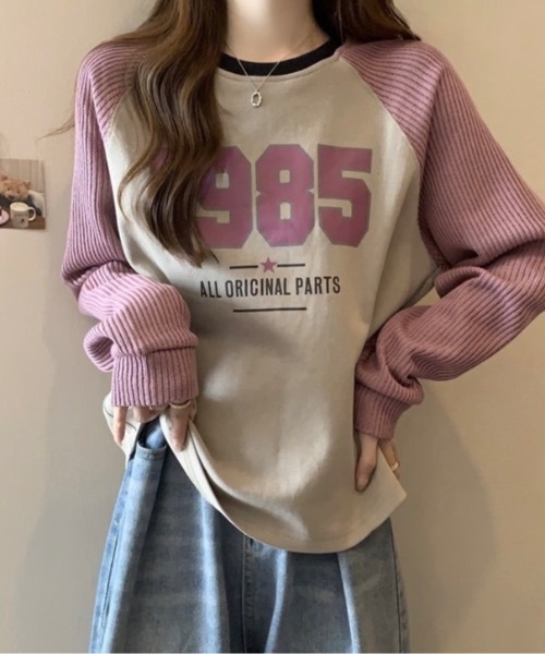 Alvia(アルビア)の「ドッキング 配色Tシャツ(Tシャツ/カットソー・レディース・ピンク/ブラウン・M)」の11枚目の写真