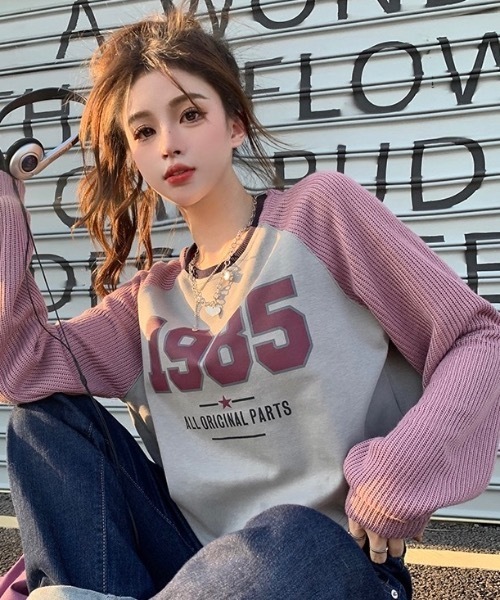 Alvia(アルビア)の「ドッキング 配色Tシャツ(Tシャツ/カットソー・レディース・ピンク/ブラウン・M)」の6枚目の写真
