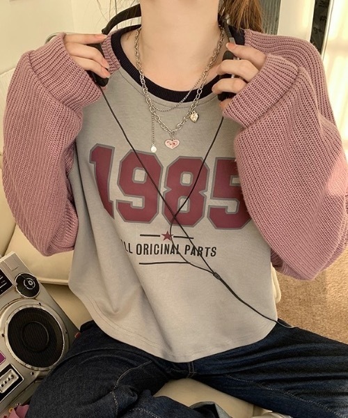 Alvia(アルビア)の「ドッキング 配色Tシャツ(Tシャツ/カットソー・レディース・ピンク/ブラウン・M)」の9枚目の写真