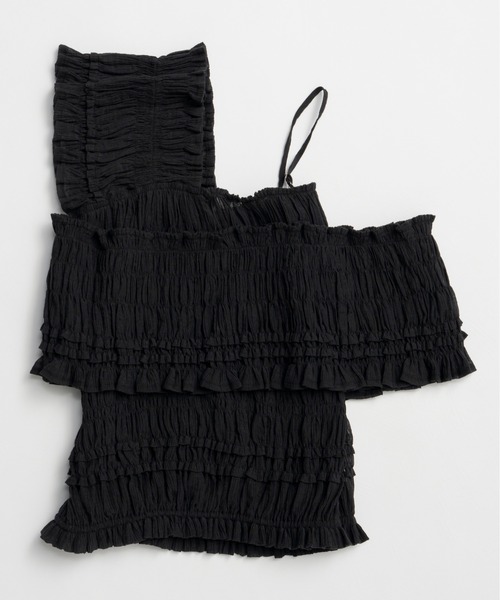 PRANK PROJECT（プランクプロジェクト）の「クレープシャーリングトップス / Crepe Shirring Top（シャツ/ブラウス・レディース・ブラック/アイボリー・FREE）」の21枚目の写真