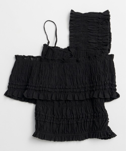 PRANK PROJECT（プランクプロジェクト）の「クレープシャーリングトップス / Crepe Shirring Top（シャツ/ブラウス・レディース・ブラック/アイボリー・FREE）」の20枚目の写真