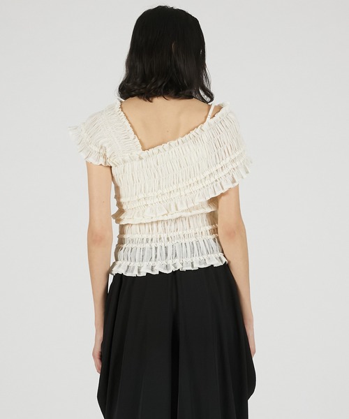 PRANK PROJECT（プランクプロジェクト）の「クレープシャーリングトップス / Crepe Shirring Top（シャツ/ブラウス・レディース・ブラック/アイボリー・FREE）」の17枚目の写真