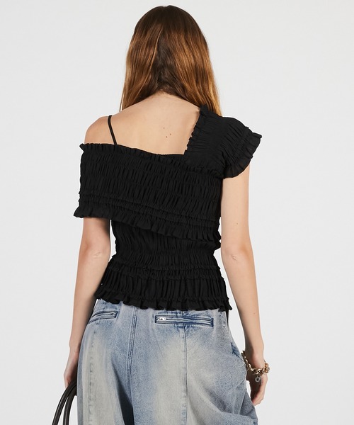 PRANK PROJECT（プランクプロジェクト）の「クレープシャーリングトップス / Crepe Shirring Top（シャツ/ブラウス・レディース・ブラック/アイボリー・FREE）」の14枚目の写真