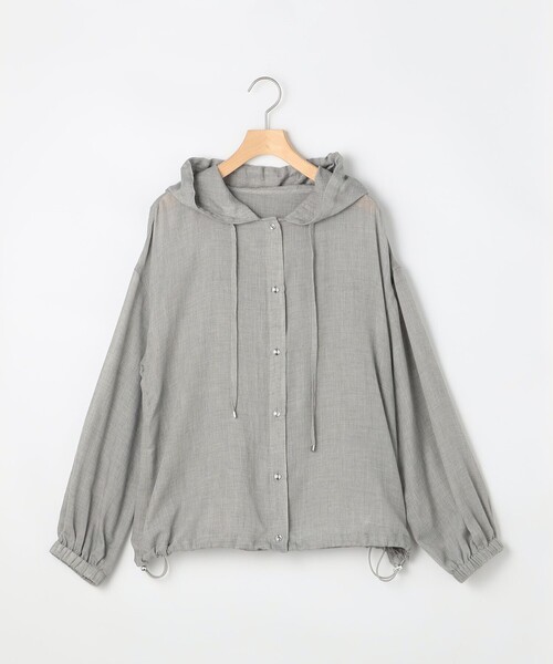 MICO COULIER(ミコクリエ)の「ボイルシャンブレーフード付きブラウス(シャツ/ブラウス・レディース・ライトグレー/ピンク/イエロー・38)」の2枚目の写真