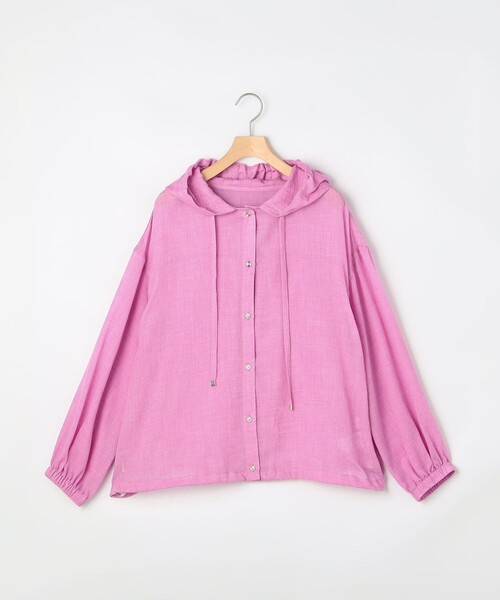 MICO COULIER(ミコクリエ)の「ボイルシャンブレーフード付きブラウス(シャツ/ブラウス・レディース・ライトグレー/ピンク/イエロー・38)」の8枚目の写真