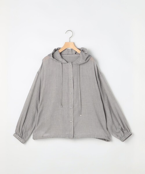 MICO COULIER(ミコクリエ)の「ボイルシャンブレーフード付きブラウス(シャツ/ブラウス・レディース・ライトグレー/ピンク/イエロー・38)」の12枚目の写真