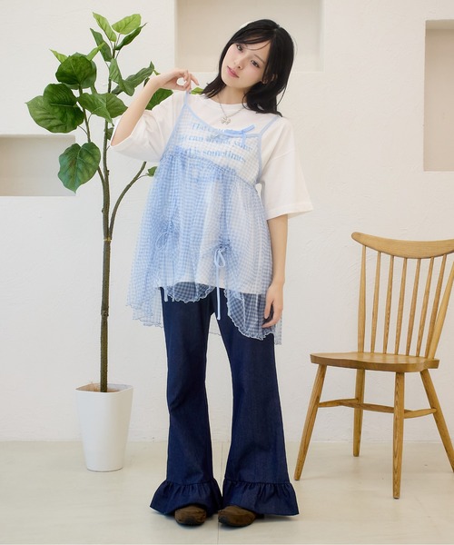 kutir（クティール）の「フリルフレアパンツ（その他パンツ・レディース・アイボリー/ブラック/インディゴブルー/ライトインディゴブルー・SMALL/MEDIUM）」の20枚目の写真