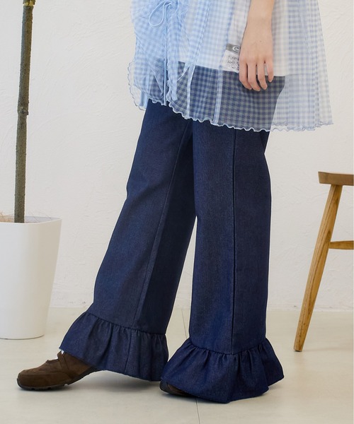 kutir（クティール）の「フリルフレアパンツ（その他パンツ・レディース・アイボリー/ブラック/インディゴブルー/ライトインディゴブルー・SMALL/MEDIUM）」の18枚目の写真