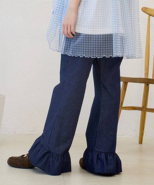 kutir（クティール）の「フリルフレアパンツ（その他パンツ・レディース・アイボリー/ブラック/インディゴブルー/ライトインディゴブルー・SMALL/MEDIUM）」の19枚目の写真