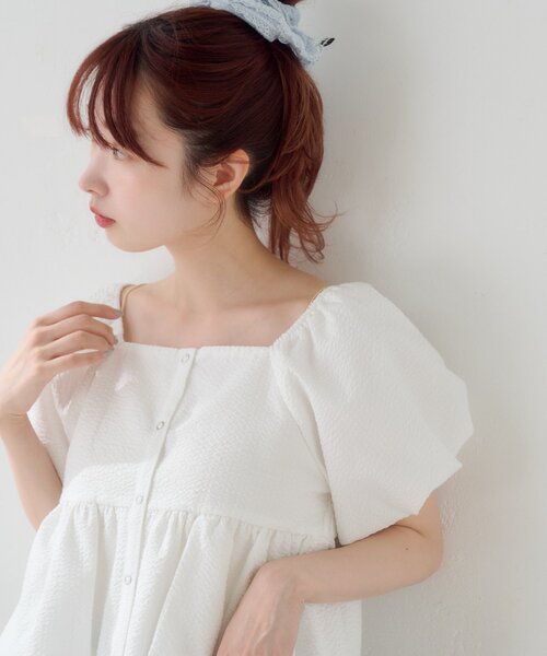 Kastane(カスタネ)の「【一部店舗限定/前後2WAY】バルーンブラウス(シャツ/ブラウス・レディース・オフホワイト/ブラック/ホワイト系その他・FREE)」の9枚目の写真