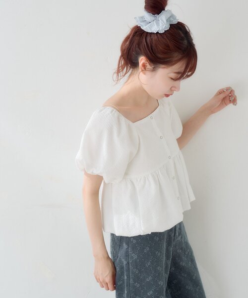 Kastane(カスタネ)の「【一部店舗限定/前後2WAY】バルーンブラウス(シャツ/ブラウス・レディース・オフホワイト/ブラック/ホワイト系その他・FREE)」の11枚目の写真