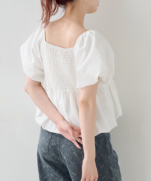 Kastane(カスタネ)の「【一部店舗限定/前後2WAY】バルーンブラウス(シャツ/ブラウス・レディース・オフホワイト/ブラック/ホワイト系その他・FREE)」の12枚目の写真