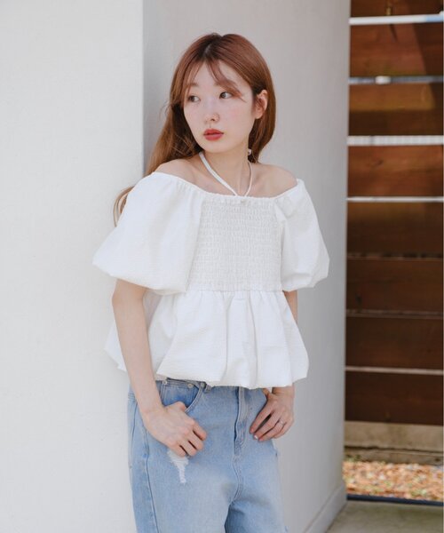 Kastane(カスタネ)の「【一部店舗限定/前後2WAY】バルーンブラウス(シャツ/ブラウス・レディース・オフホワイト/ブラック/ホワイト系その他・FREE)」の17枚目の写真